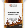 A pack of 25 Mythic Frames for Land Magic: The Gathering cards featuring the SpitHotFire design